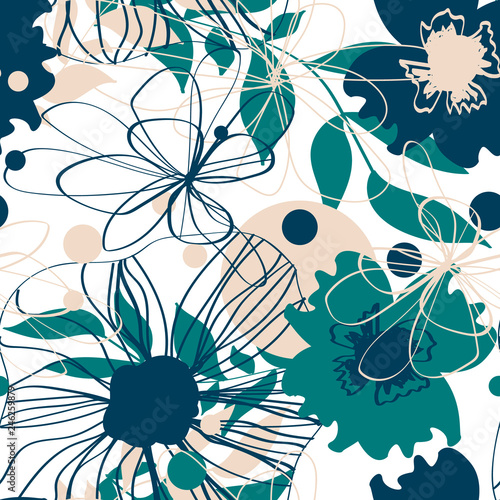 Floral seamless pattern. Good for wallpaper, background, print on fabric, packaging decor and more