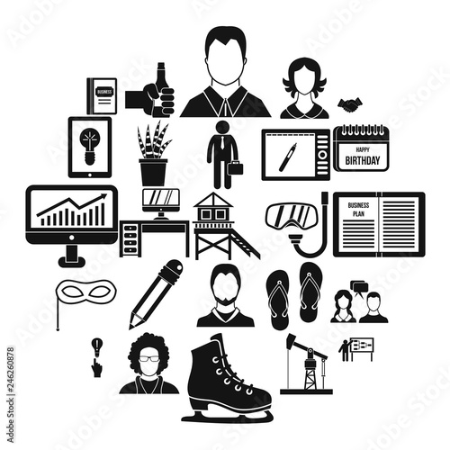 Joint biz icons set. Simple set of 25 joint biz vector icons for web isolated on white background