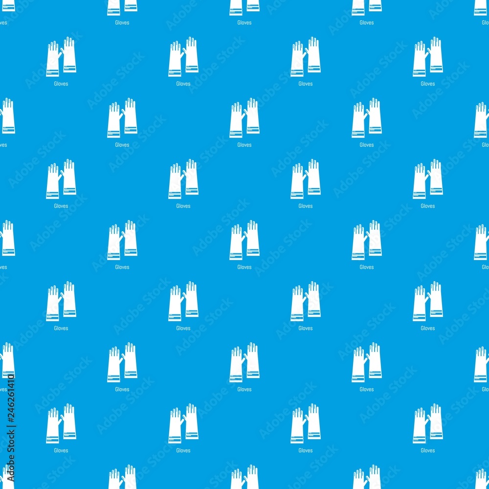 Gloves cleaning pattern vector seamless blue repeat for any use