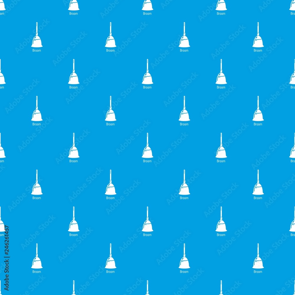 Broom pattern vector seamless blue repeat for any use