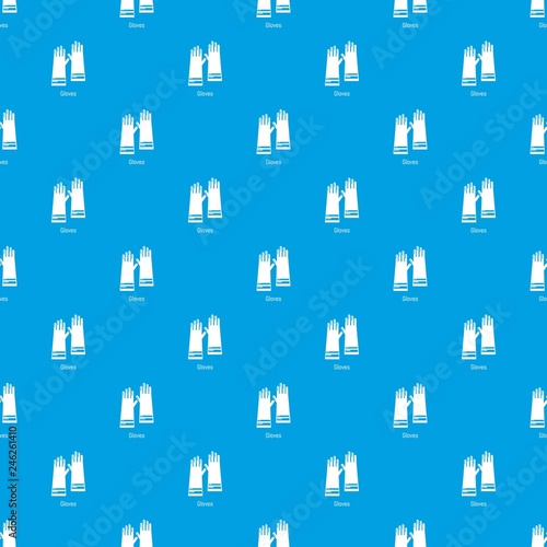 Gloves cleaning pattern vector seamless blue repeat for any use