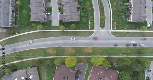 Wallpaper Mural Condos Town Houses Duplex With Road And Traffic In Middle Aerial Torontodigital.ca