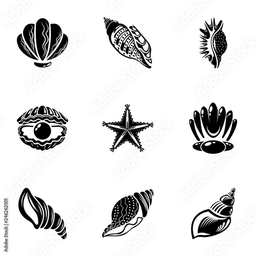Bivalve icons set. Simple set of 9 bivalve vector icons for web isolated on white background