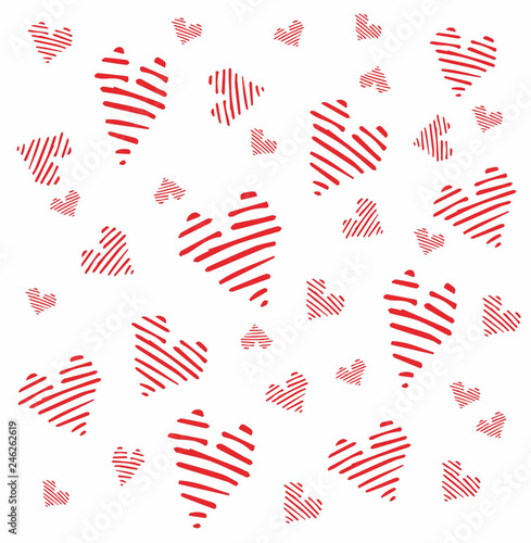 heart shape in flat red background vector illustration