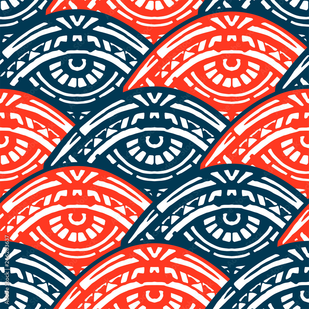 Hand made ethnic pattern with eyes. Magic symbol. Hand made ethnic pattern with eyes. Magic symbol.
