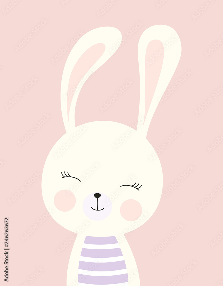 Obraz premium karta z cute bunny