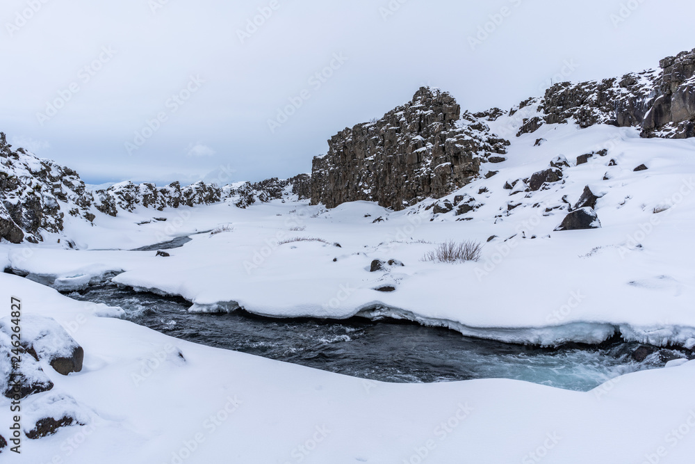 Fluss im Thingvellir-Nationalpark in Island