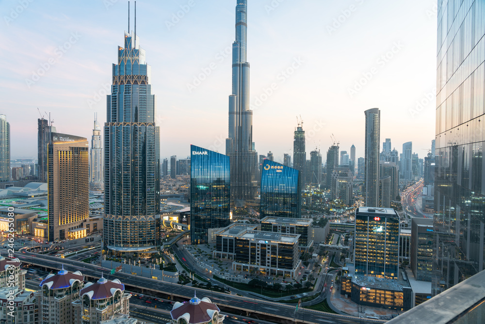 Dubai dowtown skyscrapers, United arabic emirates