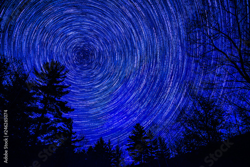 Looking North Star Trails in Blue