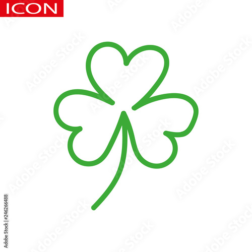 Four-leaf clover icon. thin line design.St Patrick s