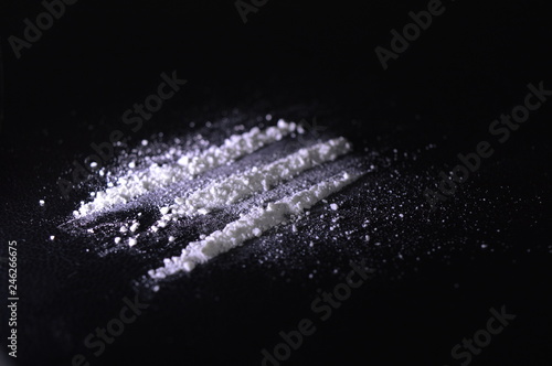 Lines of drug, cocaine