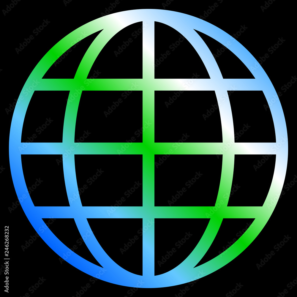Globe symbol icon - Earth gradient, isolated - vector Globe symbol icon - Earth gradient, isolated - vector