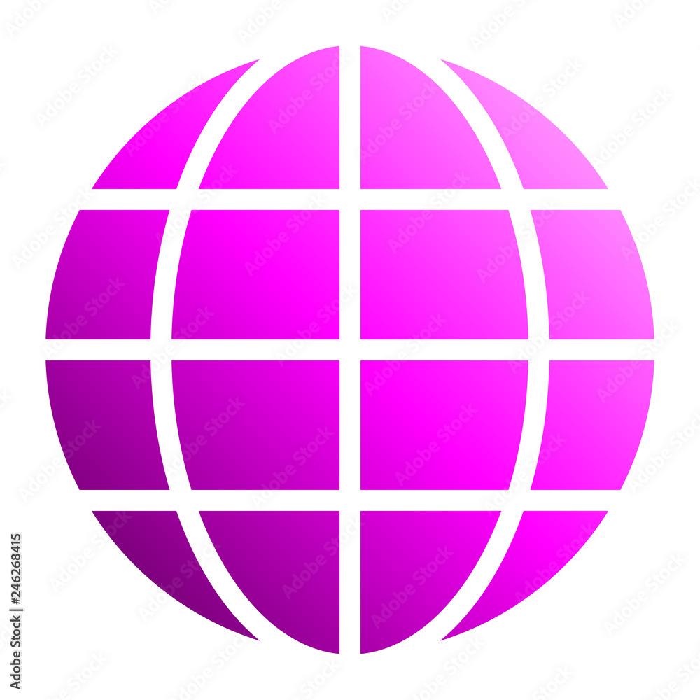 Globe symbol icon - purple gradient, isolated - vector Globe symbol icon - purple gradient, isolated - vector
