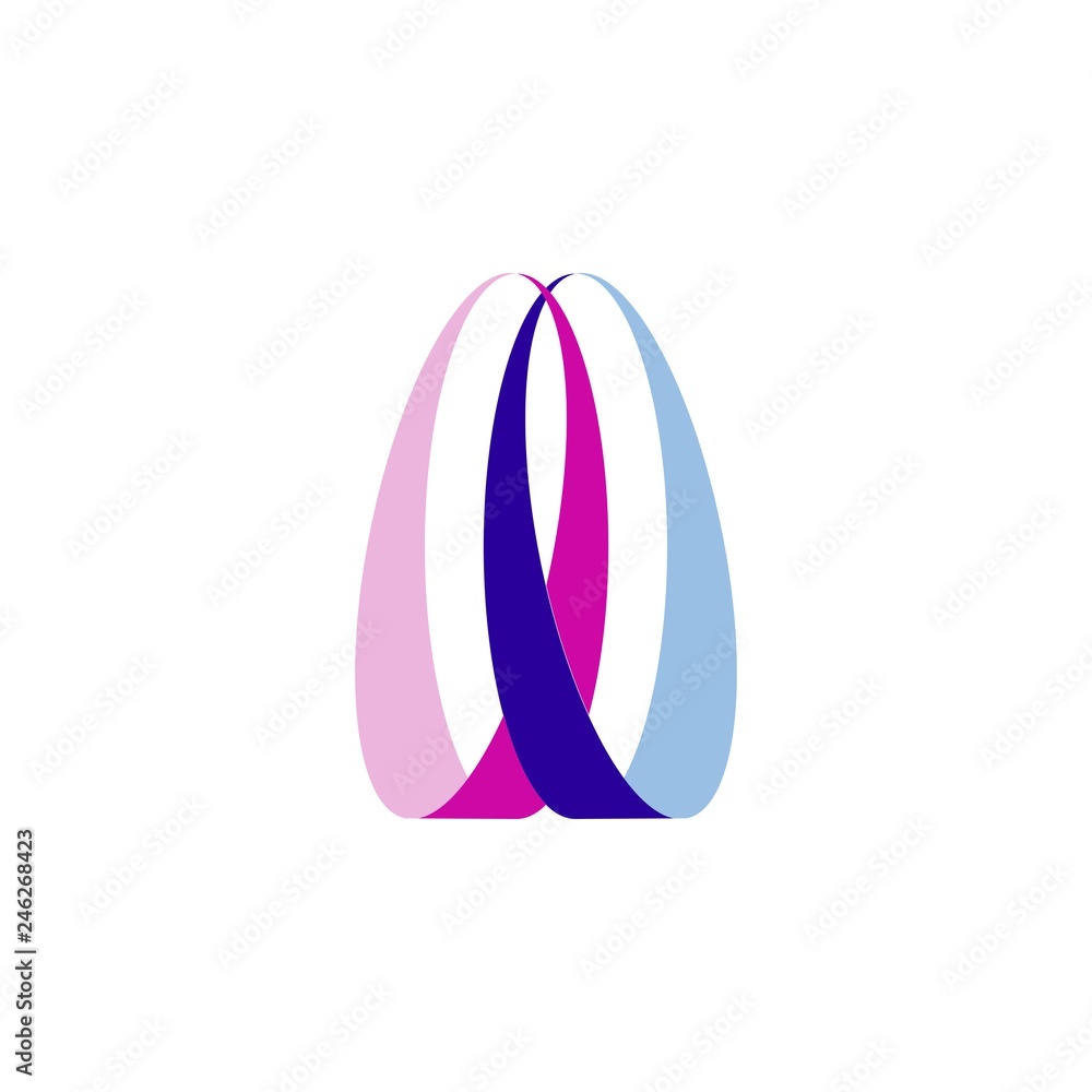 3D W double ring logo letter design 3D W double ring logo letter design