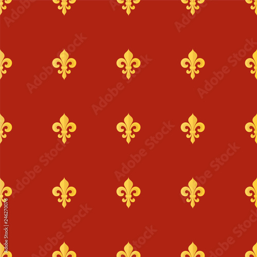 Seamless vector gold pattern with Fleur-de-lis
