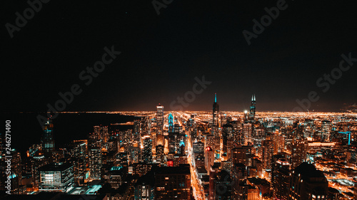 Night sky picture of Chicago