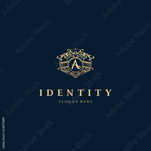 Letter A Frame Luxury Creative Business Logo