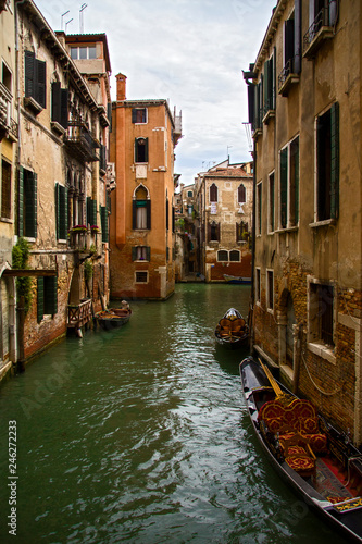 View of the street canal in Venice, Italy. © Anelik