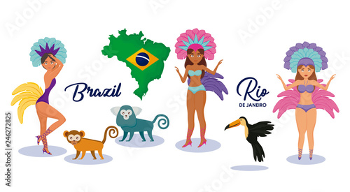 brazilian culture set icons