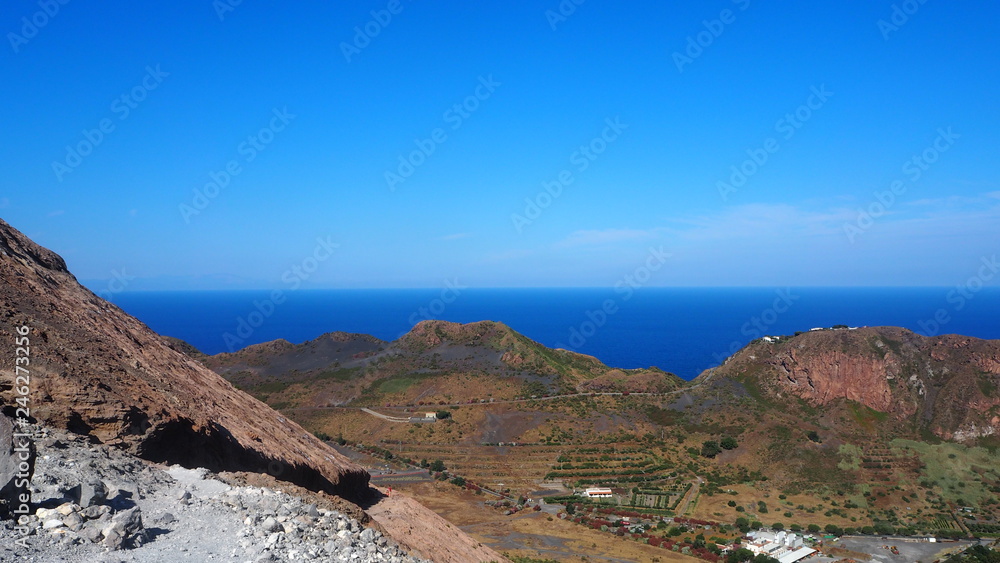 View from the top of Vulcano island, Aeolian Islands