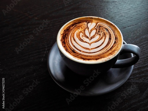 Cappuccino With Beautiful Latte Art Fototapeta