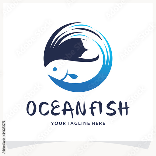 Ocean Fish Logo Design Template Inspiration