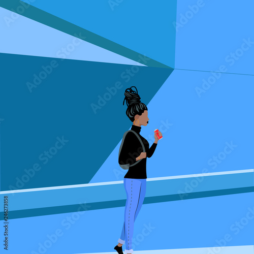 Vector - Mujer morena & Arquitectura