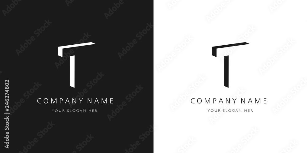 t logo letter design	 - obrazy, fototapety, plakaty 