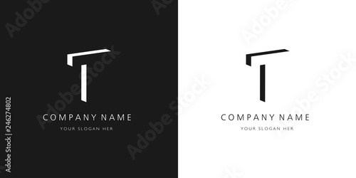 t logo letter design	
