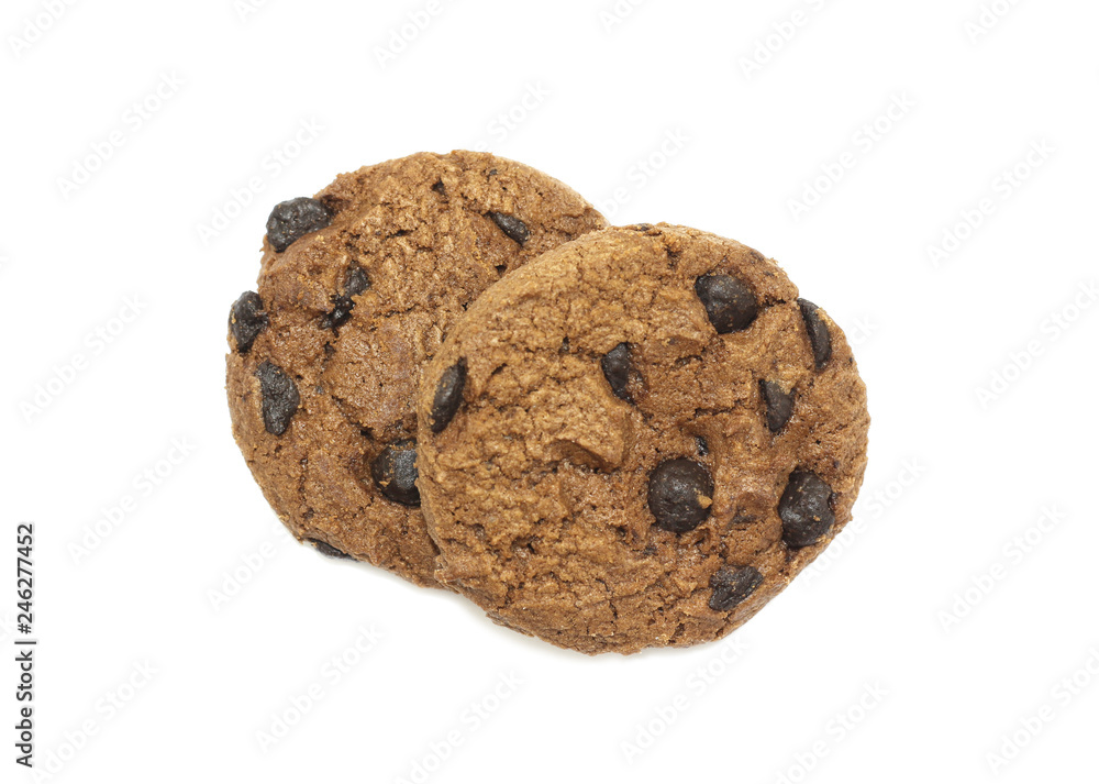 Chocolate chip cookies on white background Chocolate chip cookies on white background