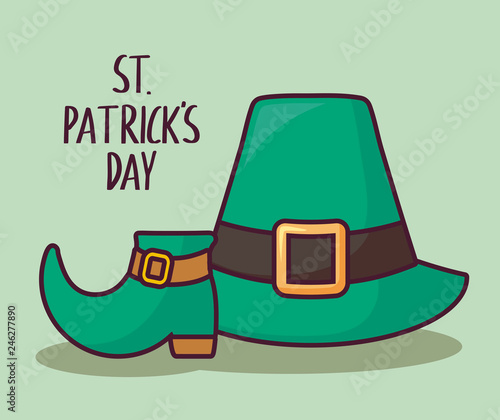 leprechaun hat with boot of st patrick day