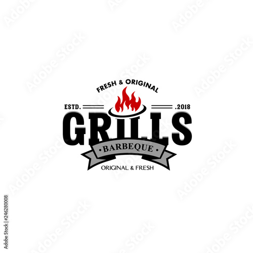 Hot Grill logo vintage 