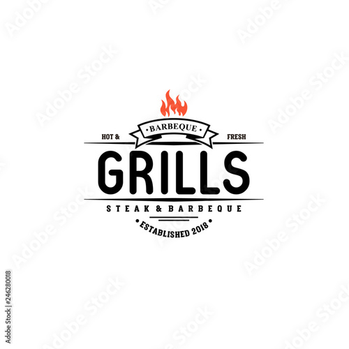 Hot Grill logo vintage 