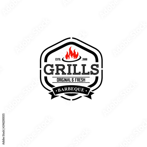 Hot Grill logo vintage 