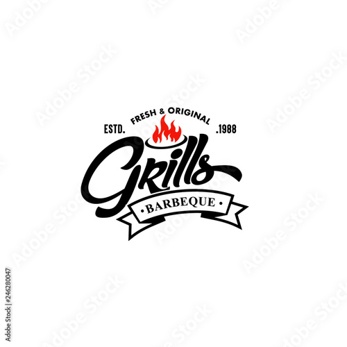 Hot Grill logo vintage 