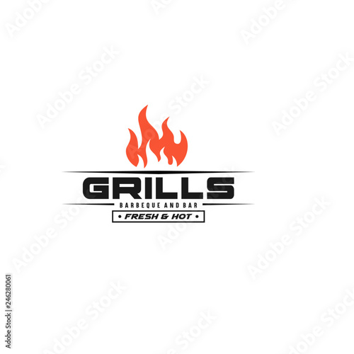 Hot Grill logo vintage 