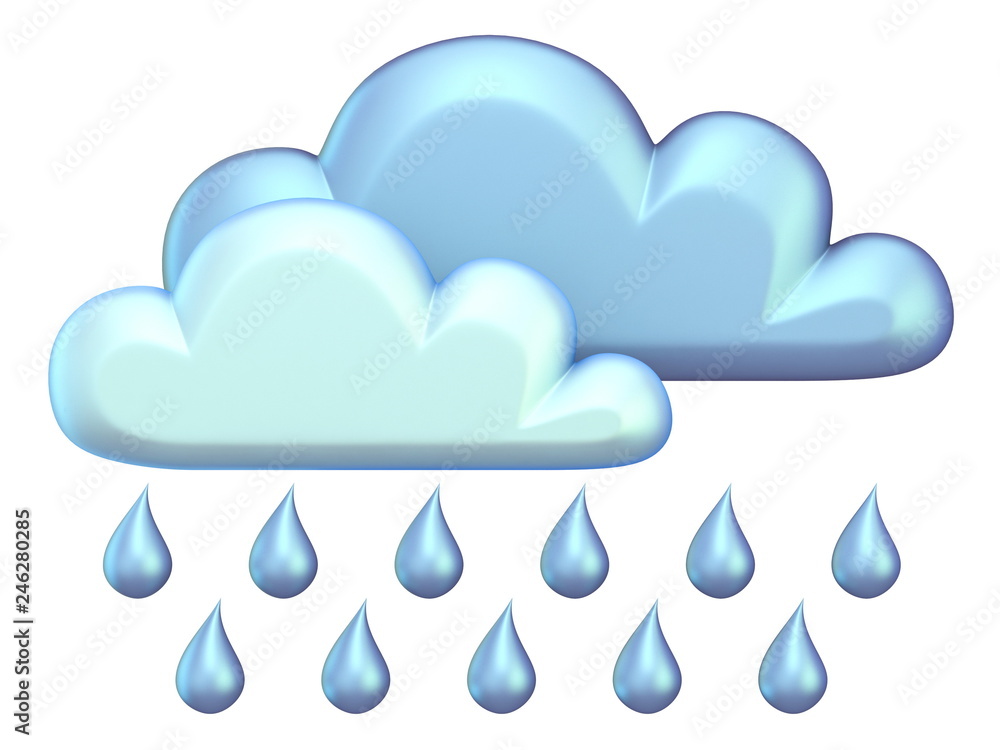 Weather icon HEAVY RAIN 3D Weather icon HEAVY RAIN 3D
