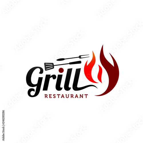 Hot Grill logo vintage 