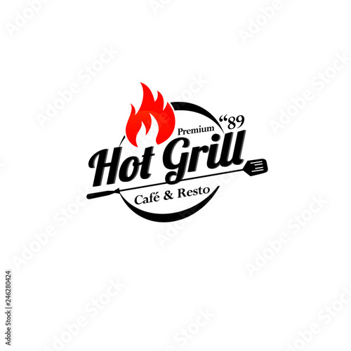 Hot Grill logo vintage 