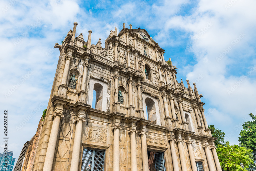 Facade of the Ruins of St. Paul's in Macau, China.