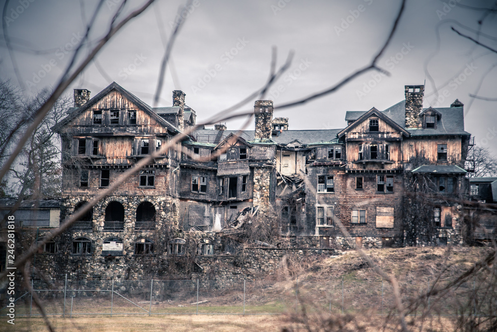 Exterior of Abandoned Bennett School for Girls in New York