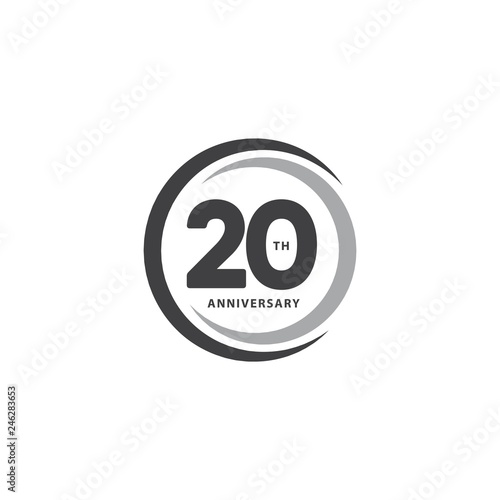 20 Year Anniversary Vector Template Design Illustration