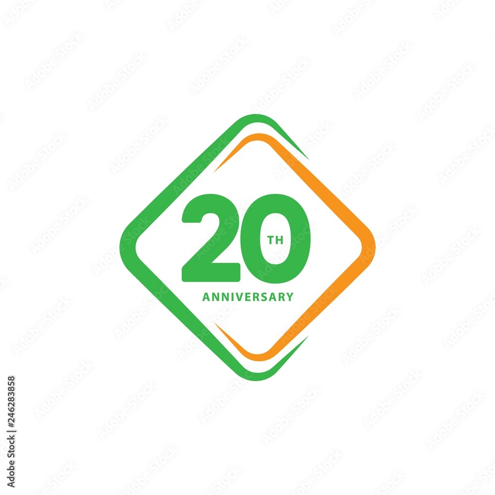 20 Year Anniversary Vector Template Design Illustration 20 Year Anniversary Vector Template Design Illustration