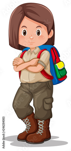 A camping girl character