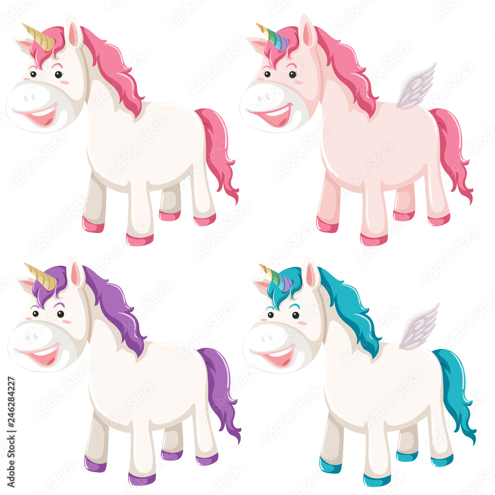 Set of different unicorn Set of different unicorn