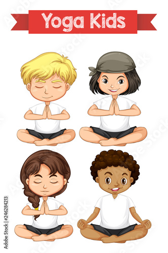 Set of yoga kids