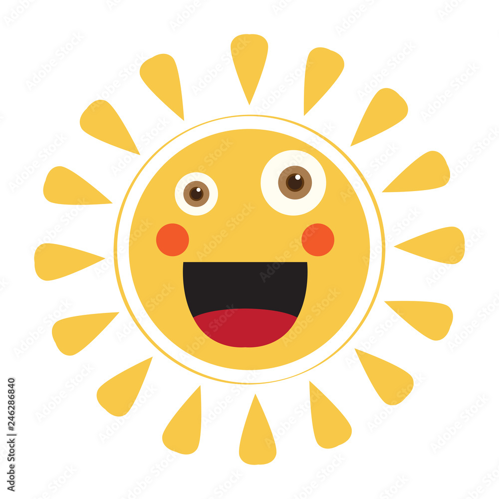 Isolated happy sun image. Vector illustration design