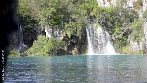 Small waterfall in Plitvice, Croatia photo