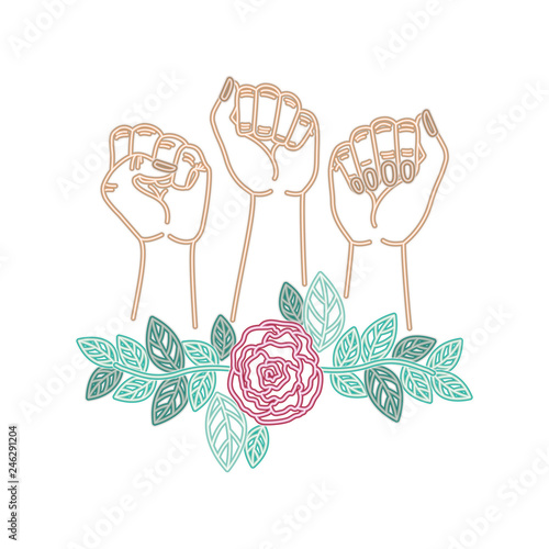 hands with flower avatar character