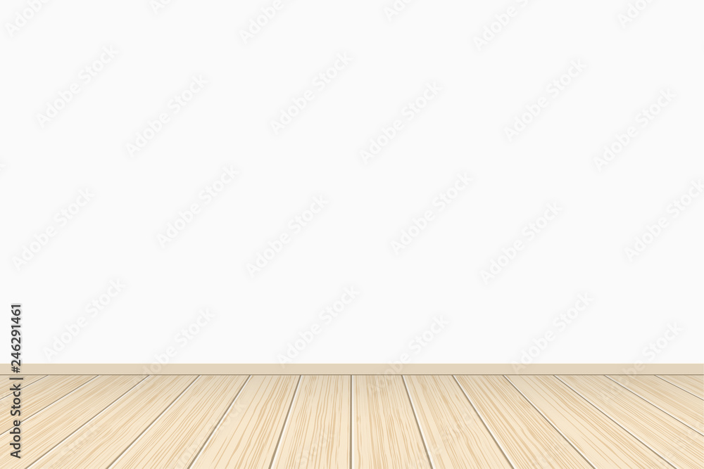 Empty white wall gallery interior with wooden floor. vector illustration Empty white wall gallery interior with wooden floor. vector illustration